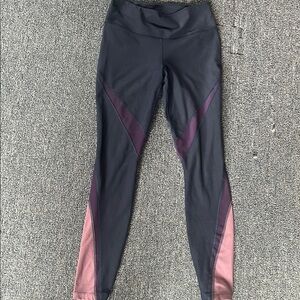 Women's Black and Purple Leggings